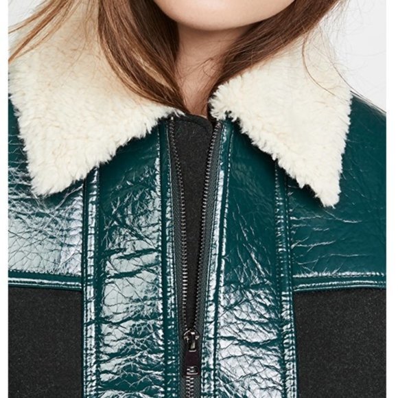 FINAL PRICE!
NWT Paul & Joe Sister Greenwish Jacket Faux Shearling Trim - Picture 5 of 9
